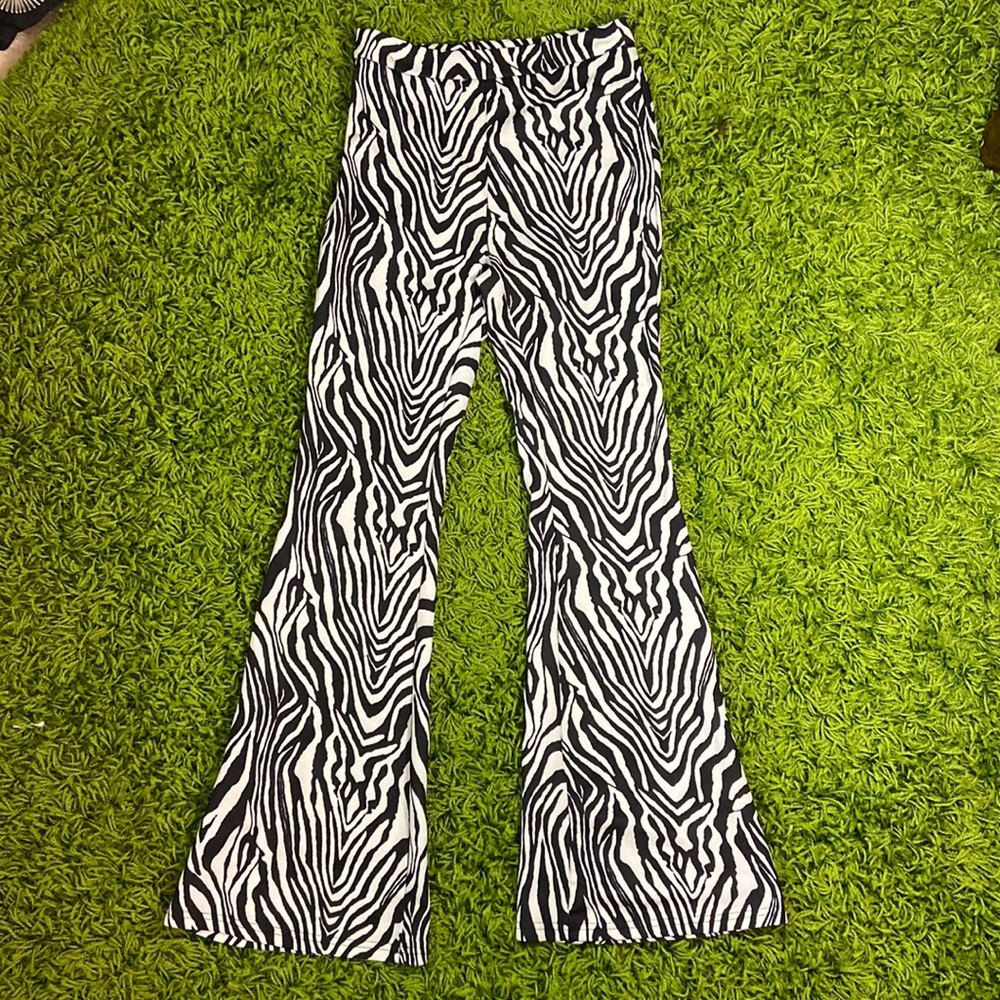 Flared zebra pants